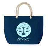 Sac de plage Bleu anse corde Balance Signe Zodiaque