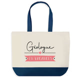 Sac de shopping bleu Géologue en Vacances