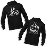 Sweat à capuche Couple | Le Boss - Le Vrai Boss - Planetee