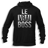 Sweat à capuche Couple | Le Boss - Le Vrai Boss - Planetee