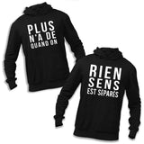 Sweat à capuche Couple Plus Rien n'a de Sens Quand on est Séparés - Planetee