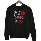 Sweat à capuche J'peux pas j'ai coinche - Planetee