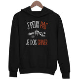 Sweat à capuche J'peux pas je dois chiner - Planetee