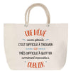 Sac Fête des Mères Mamie Famille Idée Cadeau anniversaire Noël Travail Boulot Métier Départ Retraite Collègue Femme cabas shopping plage
