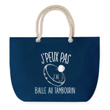 Sac de plage Bleu anse corde J'peux Pas Balle au Tambourin
