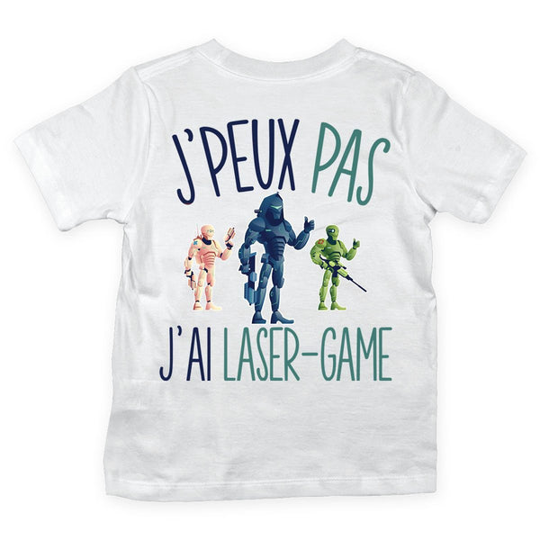 T-shirt Enfant J'peux pas j'ai laser-game blanc - Planetee