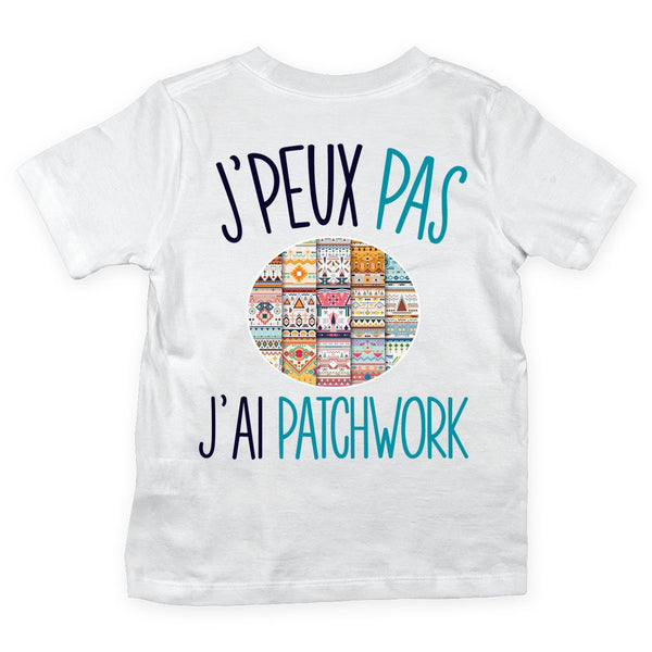 T-shirt Enfant J'peux pas j'ai patchwork blanc - Planetee