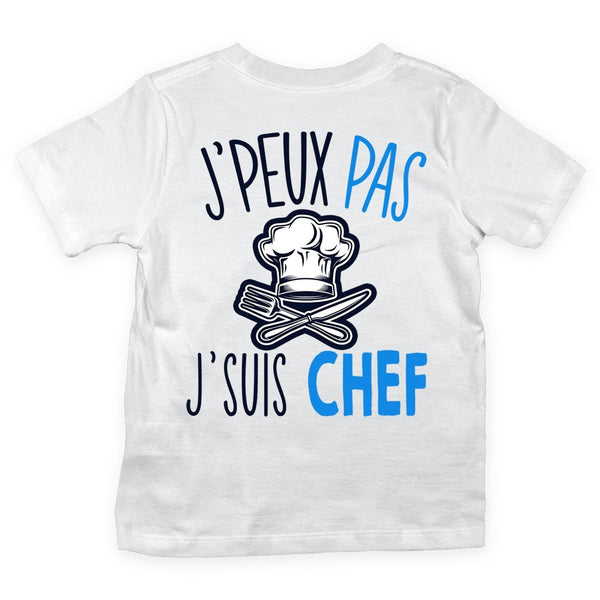T-shirt Enfant J'peux pas j'suis chef blanc - Planetee