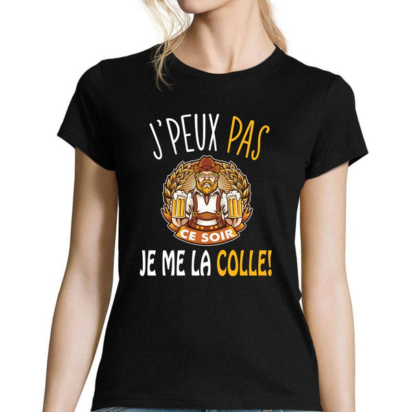 T-shirt Femme Je peux pas je me la colle - Planetee