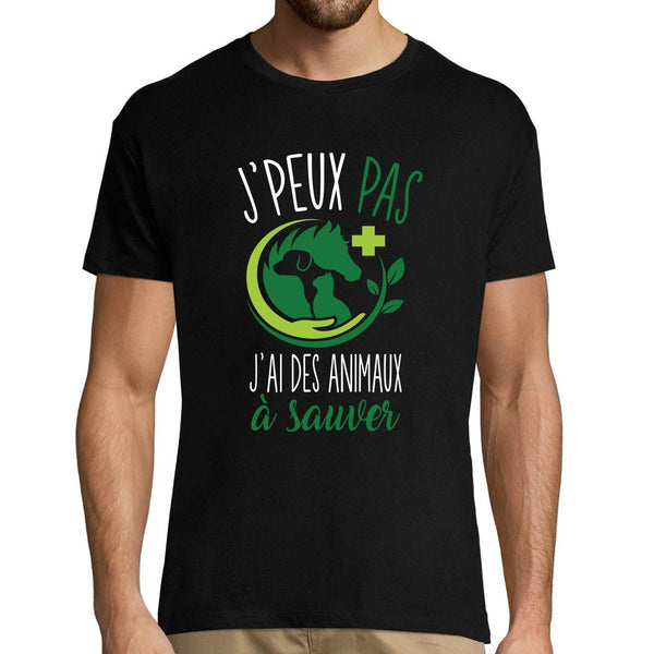 T-shirt Homme Je peux pas j'ai des animaux à sauver - Planetee
