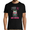 T-shirt Homme Je peux pas j'ai la flemme en rose - Planetee