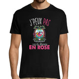 T-shirt Homme Je peux pas j'ai la flemme en rose - Planetee