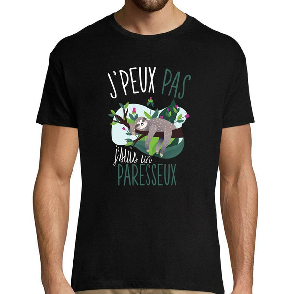 T-shirt Homme Je peux pas j'suis un paresseux - Planetee
