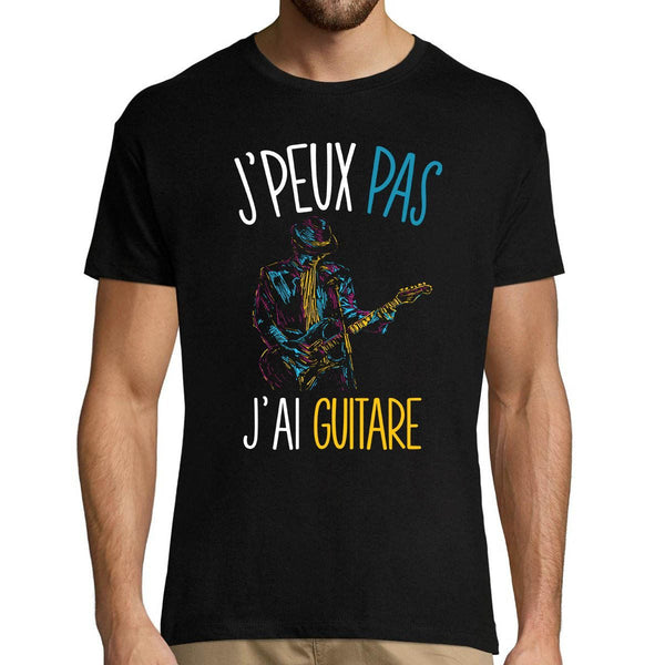 T-shirt homme J'peux pas guitare - Planetee