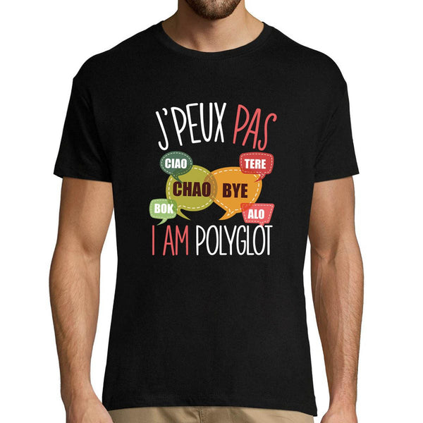 T-shirt homme J'peux pas I am Polyglot - Planetee