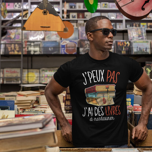 T-shirt homme J'peux pas j'ai des livres à restaurer - Planetee