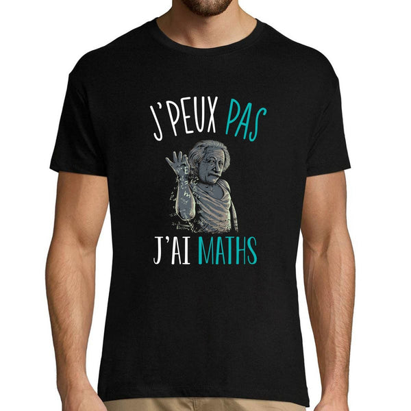 T-shirt homme J'peux pas J'ai Maths noir - Planetee
