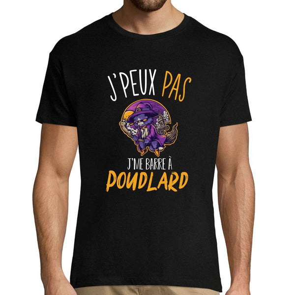 T-shirt homme J'peux pas J'me barre à Poudlard noir - Planetee