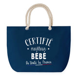Sac de Plage Bleu avec Anse Corde Certifié meilleur Bébé