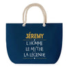 Sac de plage Bleu anse corde Jéremy Mythe Légende -jaune