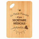 Planche bambou gravée personnalisée femme idée cadeau Fête des Mères apéro 30×20 prénom cuisine plateau fromage anniversaire noel maman mamie