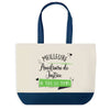 Sac de shopping bleu Meilleure Auxiliaire de Justice de tous les temps
