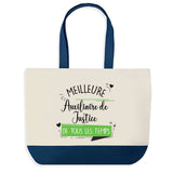 Sac de shopping bleu Meilleure Auxiliaire de Justice de tous les temps