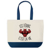 Sac de shopping bleu Férias c'est la Vie