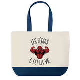 Sac de shopping bleu Férias c'est la Vie