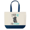 Sac de shopping bleu J'peux pas Physique