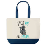 Sac de shopping bleu J'peux pas Physique