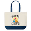 Sac de shopping bleu Oiseaux c'est la Vie