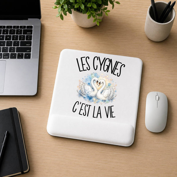 Tapis de Souris Les cygnes c'est la vie