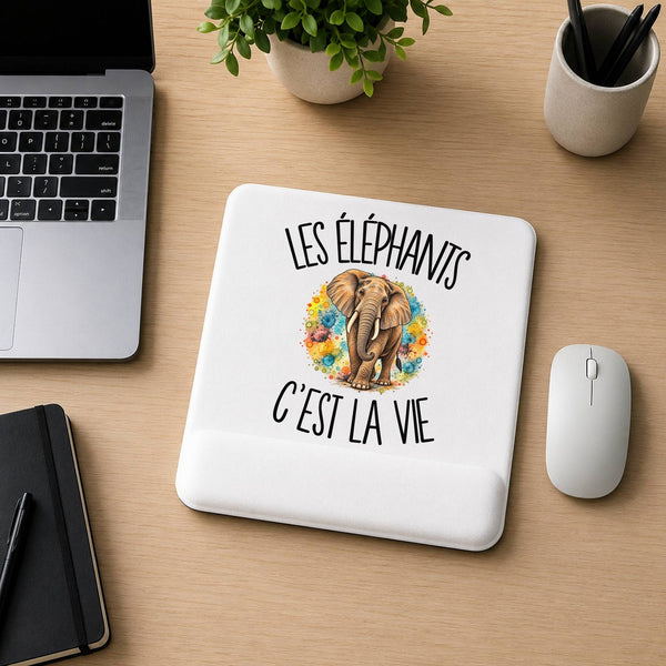 Tapis de Souris Les éléphants c'est la vie