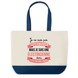 Sac de shopping bleu Électricienne Superwoman