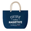 Sac de plage Bleu anse corde Certifié meilleur Maquettiste