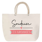 Sac Fête des Mères Mamie Famille Idée Cadeau anniversaire Noël Travail Boulot Métier Départ Retraite Collègue Femme cabas shopping plage