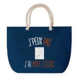 Sac de plage Bleu anse corde J'peux Pas Mots Fléchés