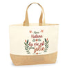 Sac Jute Fête des Mères Fêtes des Pères Mamie Papi Famille Idée Cadeau anniversaire Noël Travail Boulot Métier Départ Retraite Collègue Femme Homme