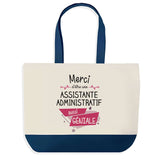 Sac de shopping bleu Merci Assistante Administratif Géniale