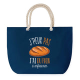 Sac de plage Bleu anse corde J'peux Pas Pain à Enfourner
