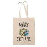 Tote Bag Beige Antibes c’est la vie