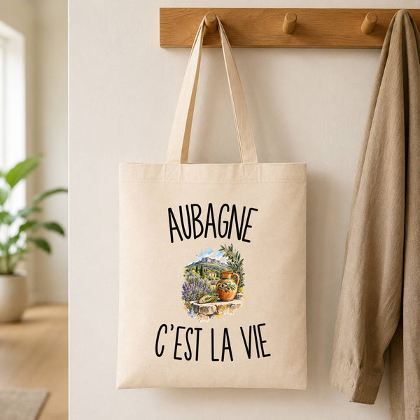 Tote Bag Beige Aubagne c’est la vie