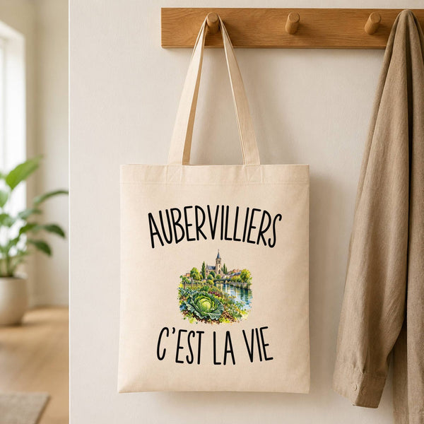 Tote Bag Beige Aubervilliers c’est la vie