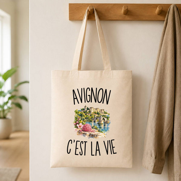 Tote Bag Beige Avignon c’est la vie