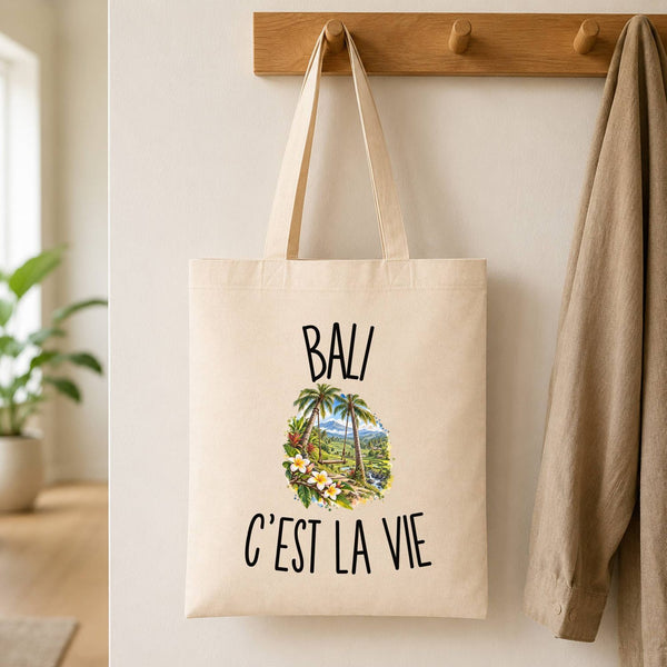 Tote Bag Beige Bali c’est la vie