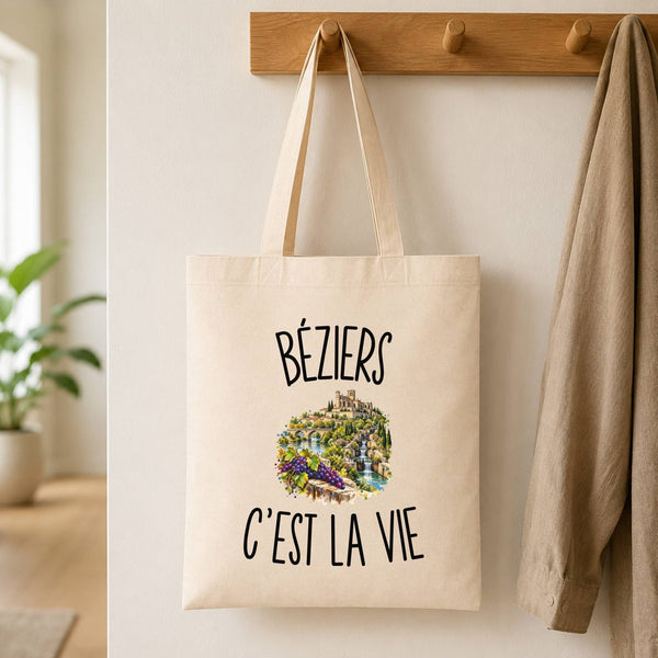 Tote Bag Beige Béziers c’est la vie
