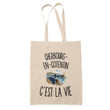 Tote Bag Beige Cherbourg-en-Cotentin c’est la vie