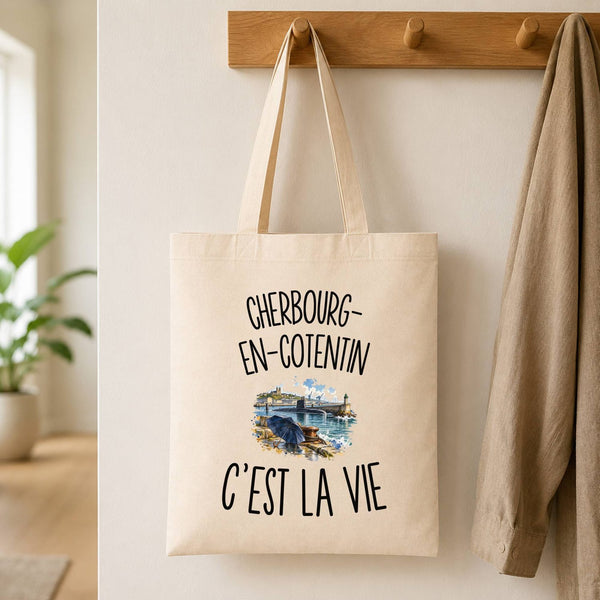 Tote Bag Beige Cherbourg-en-Cotentin c’est la vie