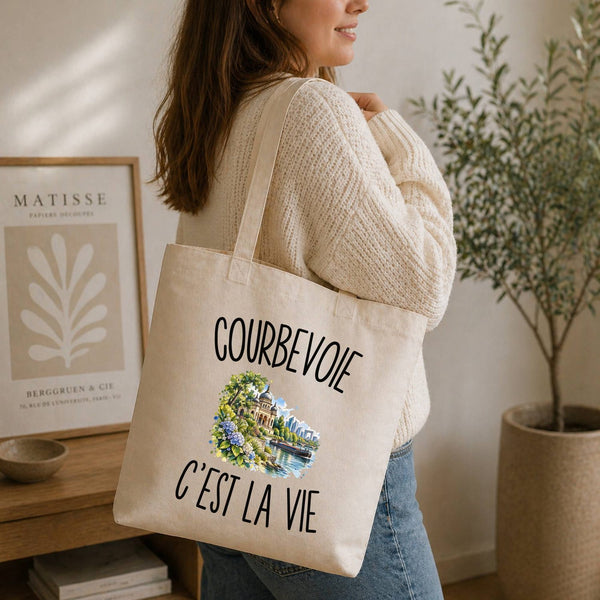 Tote Bag Beige Courbevoie c’est la vie